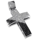 Diagonal Cross Half Black  White Iced