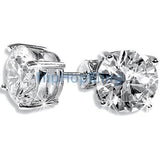 10mm Round Signity CZ Sterling Silver Solitaire Earrings