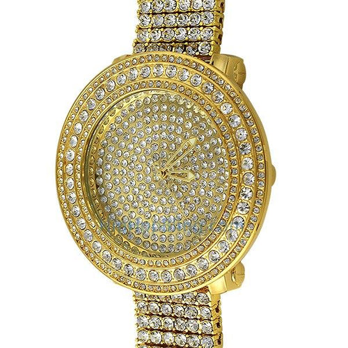 Gold Bright Custom Bling Bling Watch & Band