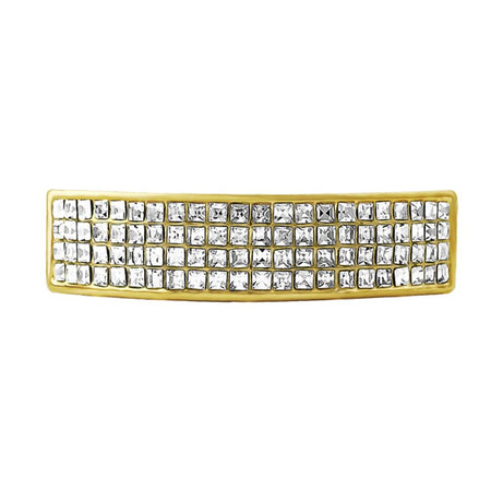 Diamond Cut Grillz Set Bar Style Rhodium