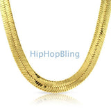 Mann Gold Herringbone Chain Plated JUMBO 14mm Wide