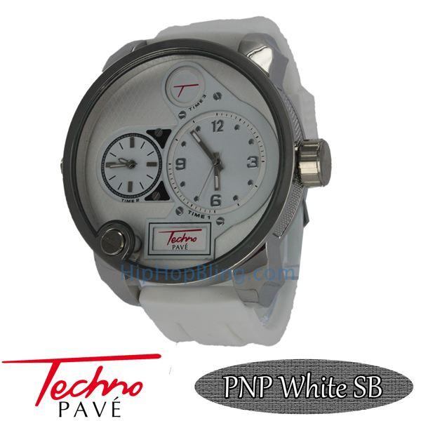 Dual Time Zone Watch White Silicone Band