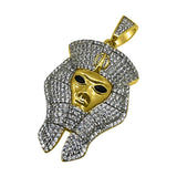 .925 Silver Pharaoh Gold CZ Bling Bling Pendant