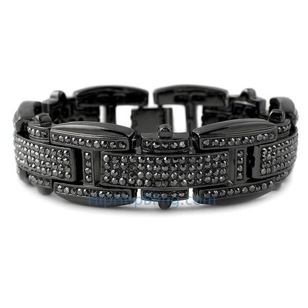 Rare Canary & Black Block 4 Row Hip Hop Bracelet