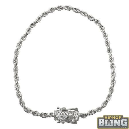 CZ Diamond Lock 14MM Cuban Bracelet Stainless Steel