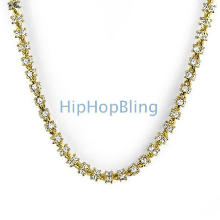 Figaro 12mm 20 Inch Gold Plated Hip Hop Chain Necklace