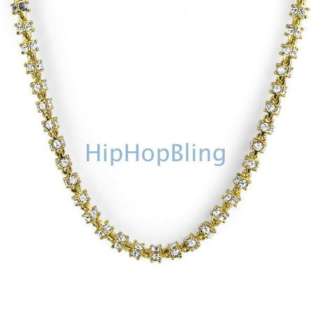 Yellow Gold 15MM Sharp Cuban Bling Bling Chain