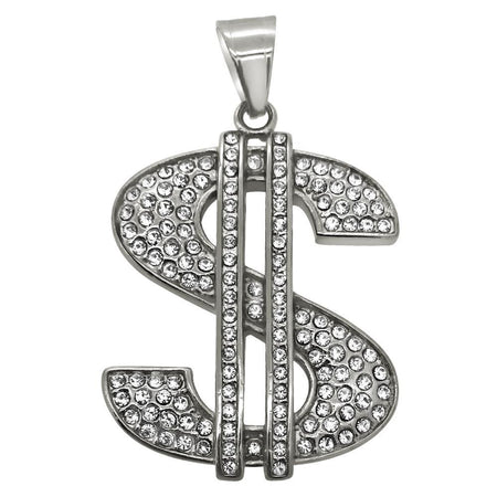 Platinum Jesus Piece Pendant & Chain Small