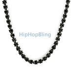 Cluster Rosary Chain Rhodium with Black Center