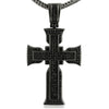 Black Designer Iced Out Cross Pendant