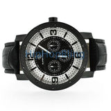 Super Techno Genuine .10ct Diamonds Black Watch