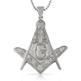 Large Fancy Masonic Free Mason Pendant Stainless Steel