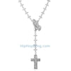 Praying Hands & Cross Fully Iced Out Cross Link Rosary Necklace