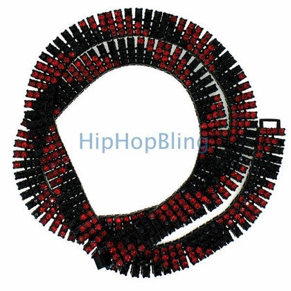 Black & Red Cluster Bling Bling Chain 750+ Stones