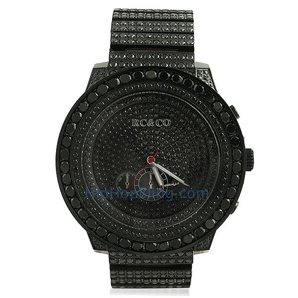 RC&Co CZ Black Big Bezel Hip Hop Watch
