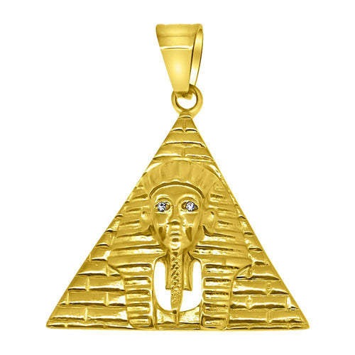 Gold Pyramid Stainless Steel Pendant