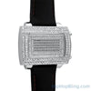 LED Digital Block Face Silver Watch Black Band