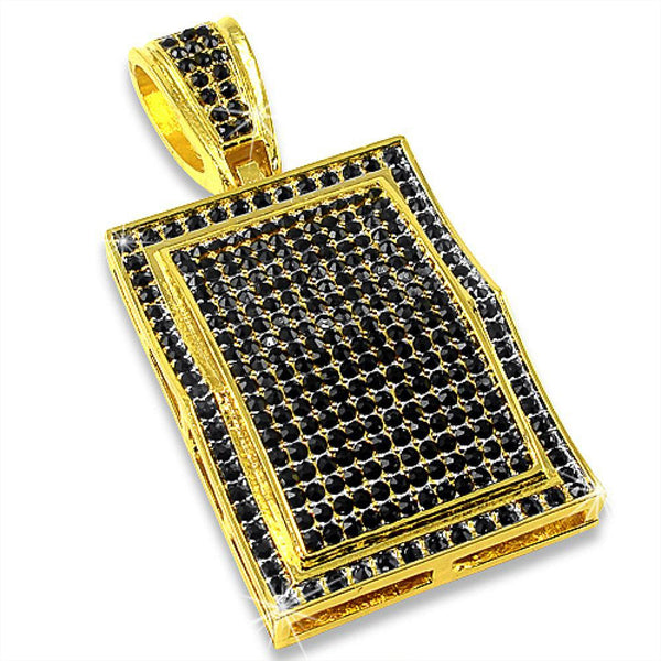 All Black Gold Block Pendant