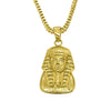 HipHop Gold Egyptian Pharaoh Pendant w Franco Chain