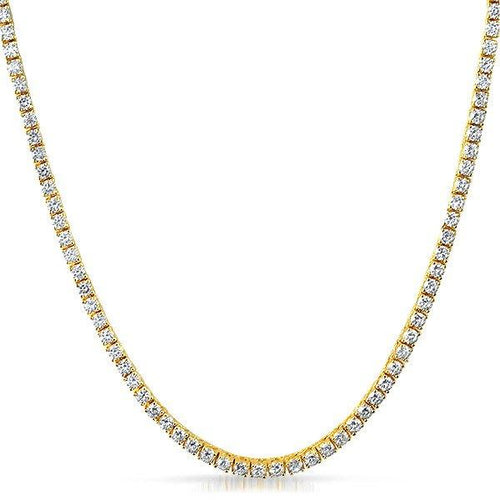 3MM 1 Row CZ Bling Bling Gold Tennis Chain