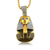 Gold Egyptian Pharaoh Detailed CZ Bling Bling Pendant