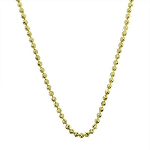 Gold Moon Cut Chain .925 Sterling Silver 2MM