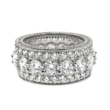 .925 Silver Bling Bling Royal 360 Eternity Band Rhodium CZ Ring