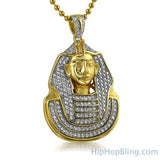 Gold .925 Sterling Silver Pharaoh CZ Pendant Mini