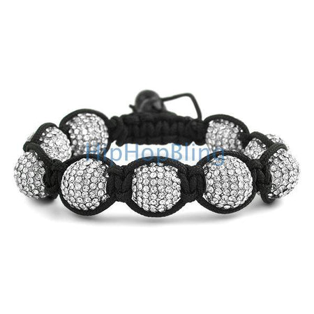 Candy Cane Blue & White 8 Row Bling Bracelet