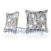 9mm .925 Sterling Silver Micro Pave Iced Out Earrings #01a