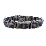 Domed Black Micro Pave CZ Hip Hop Bracelet