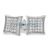 Medium Kite CZ Micro Pave Iced Out Earrings .925 Silver