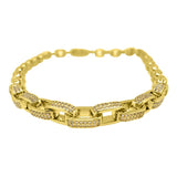 3D Box Link Gold Hip Hop CZ Bling Bling Chain
