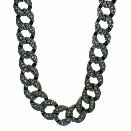 Black & White Checkered Bling Black Chain