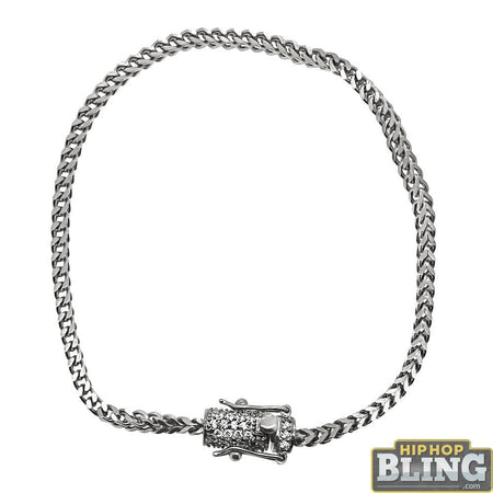 Black Micro Pave CZ Kite Bling Bling Bracelet 316L Steel