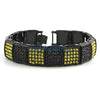 Black and Yellow Ice Cubes Bling Black Bracelet