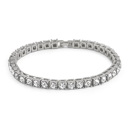 2 Row Iced Out Bracelet Rhodium Bling
