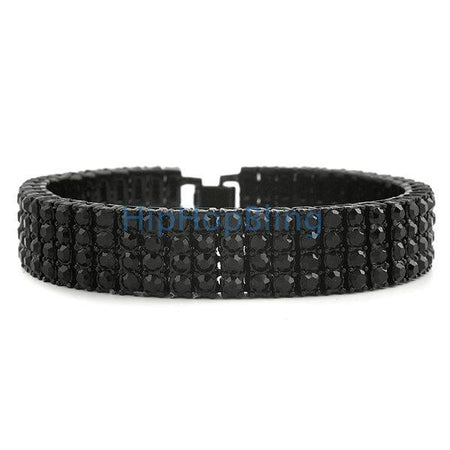 Jet Black 7 Ball Bling Bling Disco Ball Bracelet