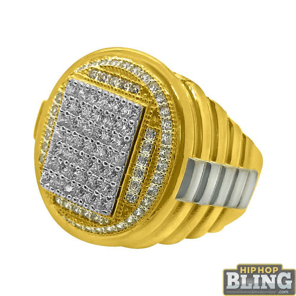 10K Gold Emperor CZ Bling Mens Ring