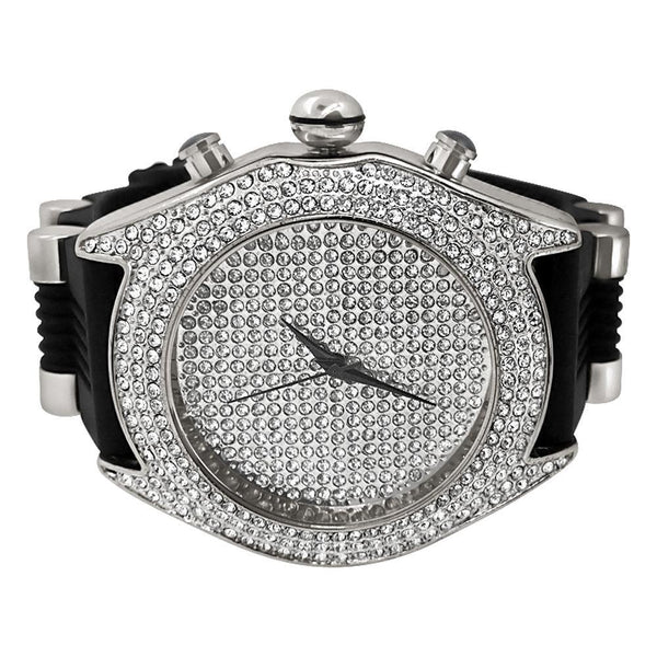 Full Bling Dial and Triple Bezel Icey Watch Silver