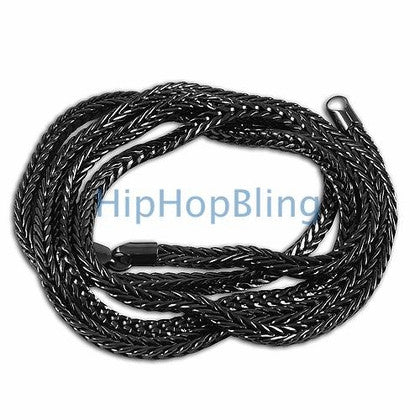 4mm Square Snake 3D Black Hip Hop Chain
