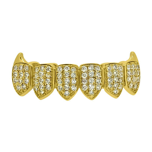 Bling CZ Vampire Gold Hip Hop Grillz Bottom Teeth