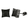 Double Kite M Black CZ Micro Pave Earrings