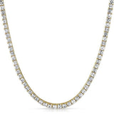 Asscher 4MM 1 Row CZ Gold Tennis Chain