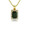 Green Gem .925 Silver Hip Hop Pendant