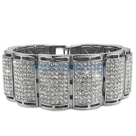 .925 Sterling Silver 3D Thick Tennis Bracelet