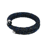 Double Wrap Blue Crystals Bling Bracelet
