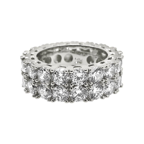 Double Eternity Band 360 Rhodium CZ Bling Bling Ring