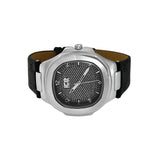 Modern Silver Fashion Watch Black Dial and Band