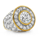 Gold .925 Silver Centerstone CZ Iced Out Ring